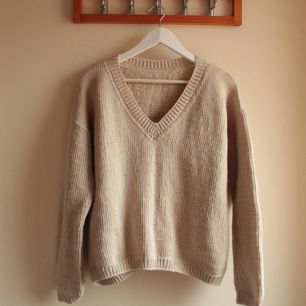 Tunisian crochet pullover PDF pattern/ Tunisian crochet sweater pattern/ crochet jumper pattern/ crochet pullover pattern/ crochet for women