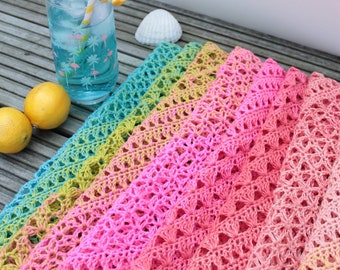 lacy crochet shawl/ crochet wrap/ crochet scarf/ crochet shawl pattern/ summer lacy crochet shawl pattern/ six weeks of summer shawl pattern