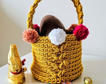 Crochet Easter Basket PDF Pattern/ crochet basket/ crochet container/ easter decoration/crochet for easter/ Easter Basket for chocolate eggs