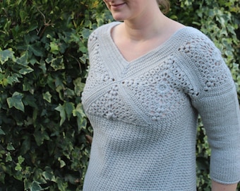 Margita Jumper/ crochet jumper pattern/ crochet sweater/ crochet pullover/ crochet pattern/ handmade jumper/ crochet clothing for her