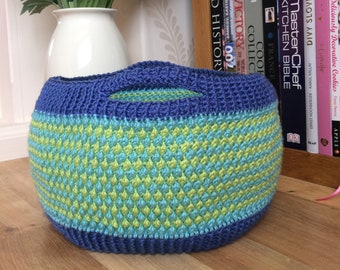pebbles crochet basket/ crochet basket pattern/ crochet home decor/ crochet storage basket pattern/
