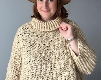 Crochet poncho pattern PDF/ Blakeley Crochet Poncho Cardigan / Customizable pattern PDF /shrug women pattern/ poncho 9 sizes XS-5XL