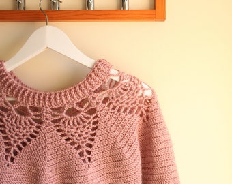 Adelaide Lace Sweater Crochet pattern/ women's crochet sweater/ women's crochet jumper/ crochet pullover/ crochet pattern/ women's clothing