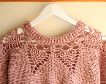 Lace Sweater Crochet PDF pattern/ women&#39;s crochet sweater in XS-3XL sizes/ women&#39;s crochet jumper/ crochet pullover/ women&#39;s clothing