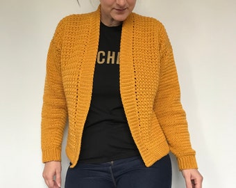 Cardigan Crochet Pattern Easy Women's Sweater Crochet Cardigan Customisable Sweater Pattern Textured Cardigan