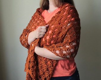 crochet shawl pattern/ crochet wrap pattern/ autumn crochet shawl accessory/ women's crochet scarf/ women's crochet shawl pattern/ crochet