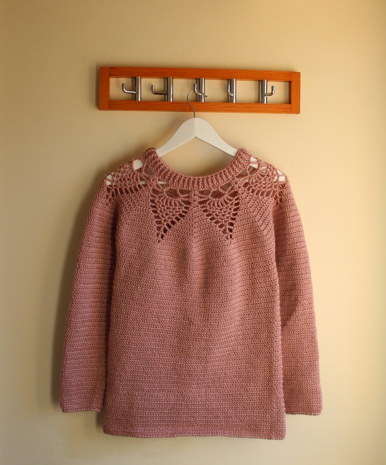 Adelaide Lace Sweater Crochet pattern/ women's crochet sweater/ women's crochet jumper/ crochet pullover/ crochet pattern/ women's clothing image 2
