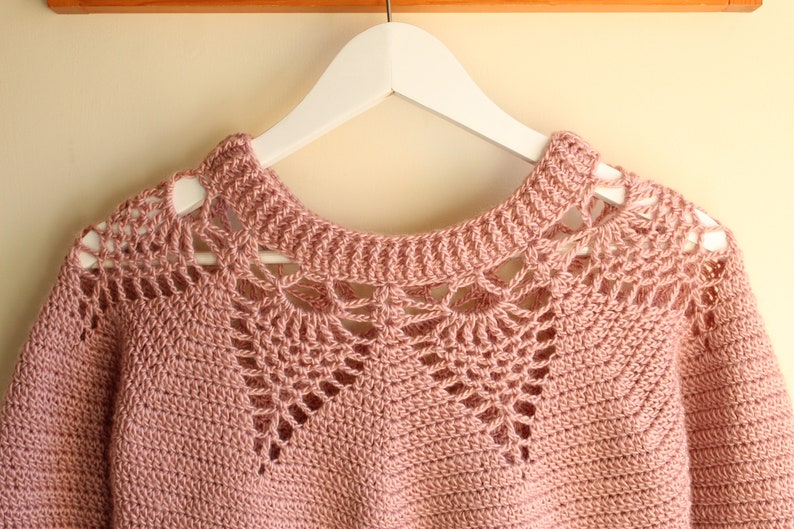 Adelaide Lace Sweater Crochet pattern/ women's crochet sweater/ women's crochet jumper/ crochet pullover/ crochet pattern/ women's clothing image 4