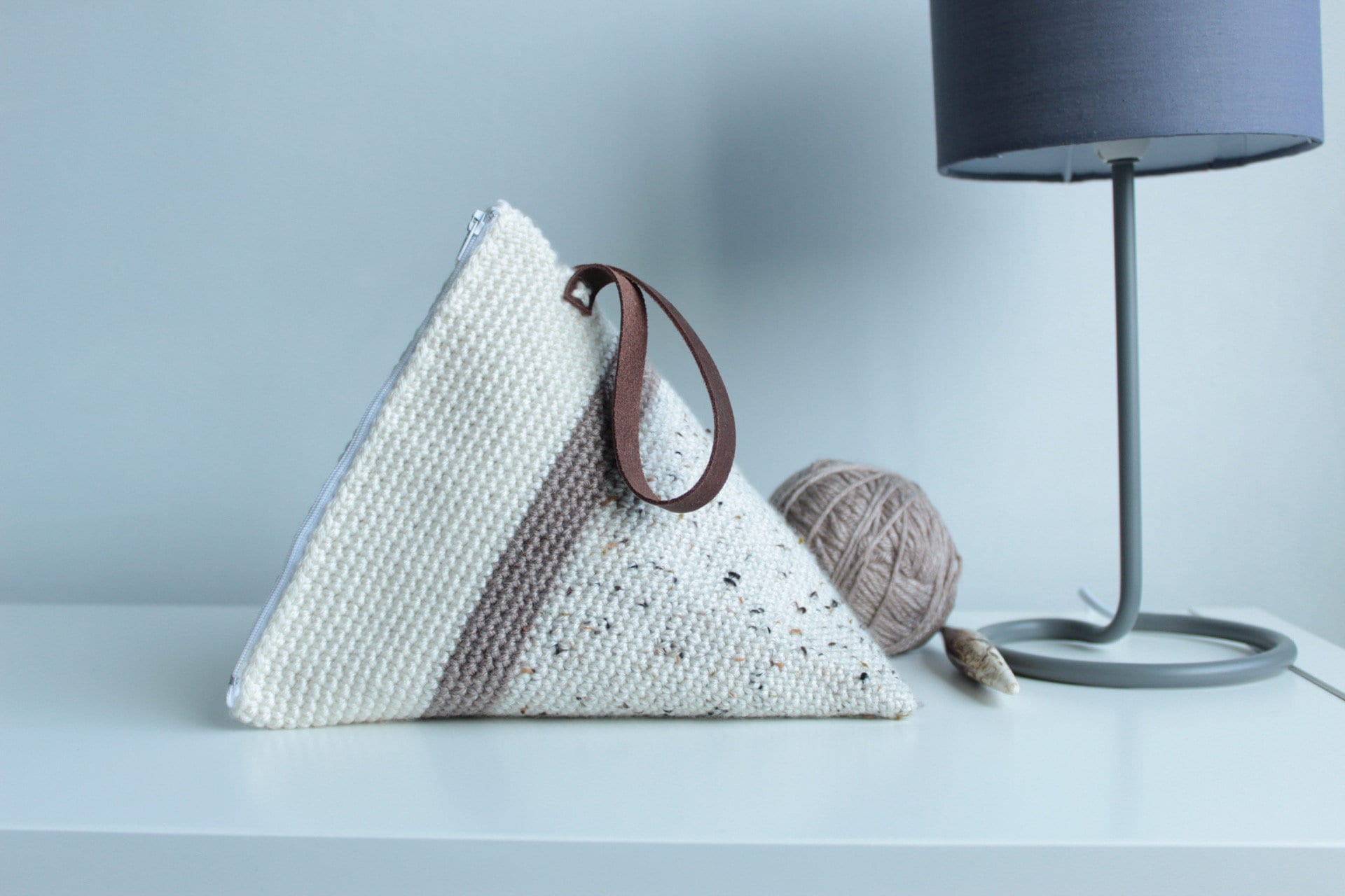 crochet project bag/ wedge crochet project bag/ crochet