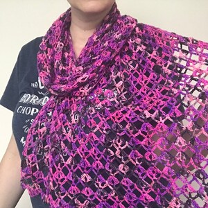 lace crochet shawl PDF pattern/ scarf/ wrap/ neck accessory/ handmade/ diamonds for flora shawl/ hand dyed yarn image 6