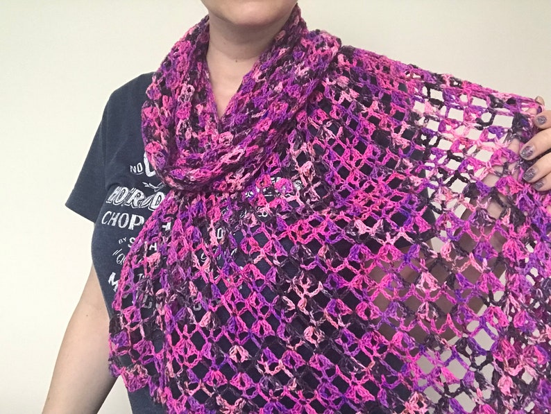 lace crochet shawl PDF pattern/ scarf/ wrap/ neck accessory/ handmade/ diamonds for flora shawl/ hand dyed yarn image 6
