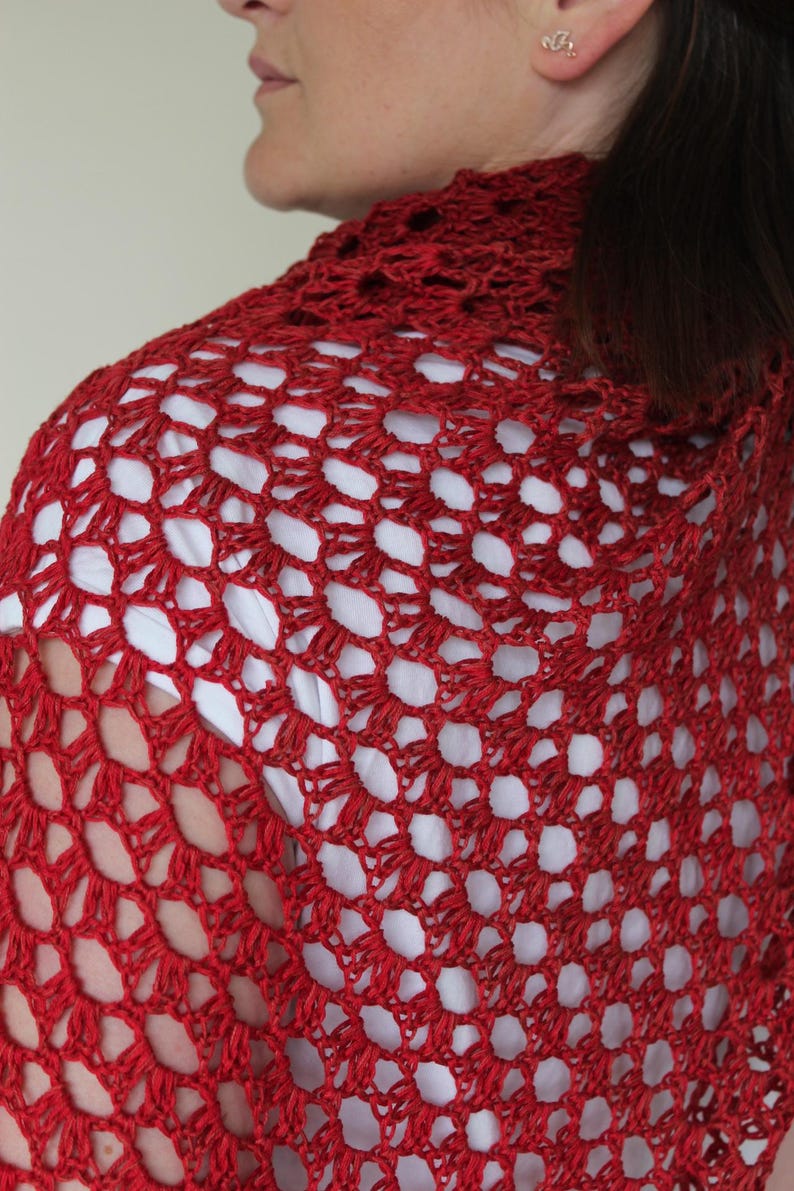 Easy Lace Crochet Shawl Pattern for Women PDF With Stitch Chart and ...