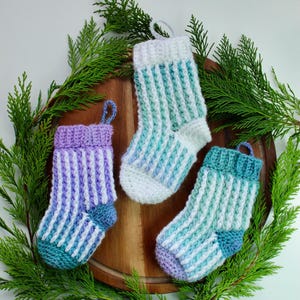 Crochet Mini Christmas Stocking PDF Pattern/ Christmas Stocking Crochet Pattern/ Mini Christmas Stocking Decoration/ crochet sock decoration