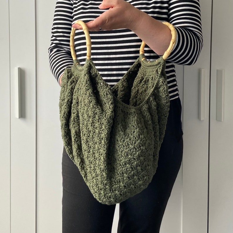 crochet bag pattern/ crochet market bag PDF/ crochet handbag/ crochet bag from rectangle pattern/ crochet handbag pattern/ PDF crochet image 5
