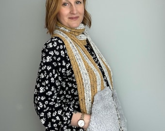 Crochet Scarf with Pockets PDF Pattern: Beginner Friendly, Faux Fur Handwarmers (Digital Download)