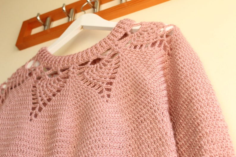 Adelaide Lace Sweater Crochet pattern/ women's crochet sweater/ women's crochet jumper/ crochet pullover/ crochet pattern/ women's clothing image 5