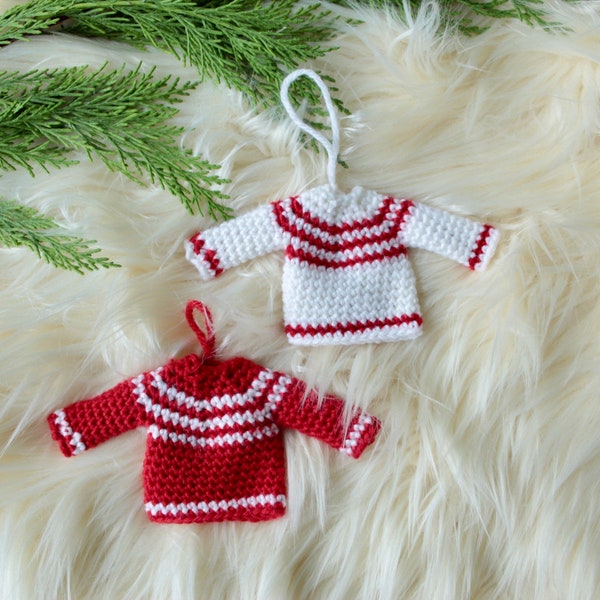 mini christmas jumper ornament/ crochet christmas jumper ornament/ crochet tree decoration/ christmas jumper crochet tree decoration