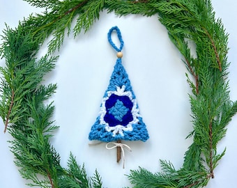 Granny Square Christmas Tree Hanging Decoration PDF Crochet Pattern/ Christmas Tree Ornament/ Crochet Christmas Tree From Granny Square
