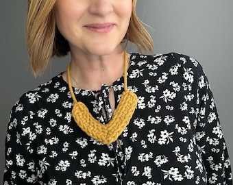 Chunky Crochet Necklace Pattern: V Shape, Easy Jewelry Making (PDF pattern download)