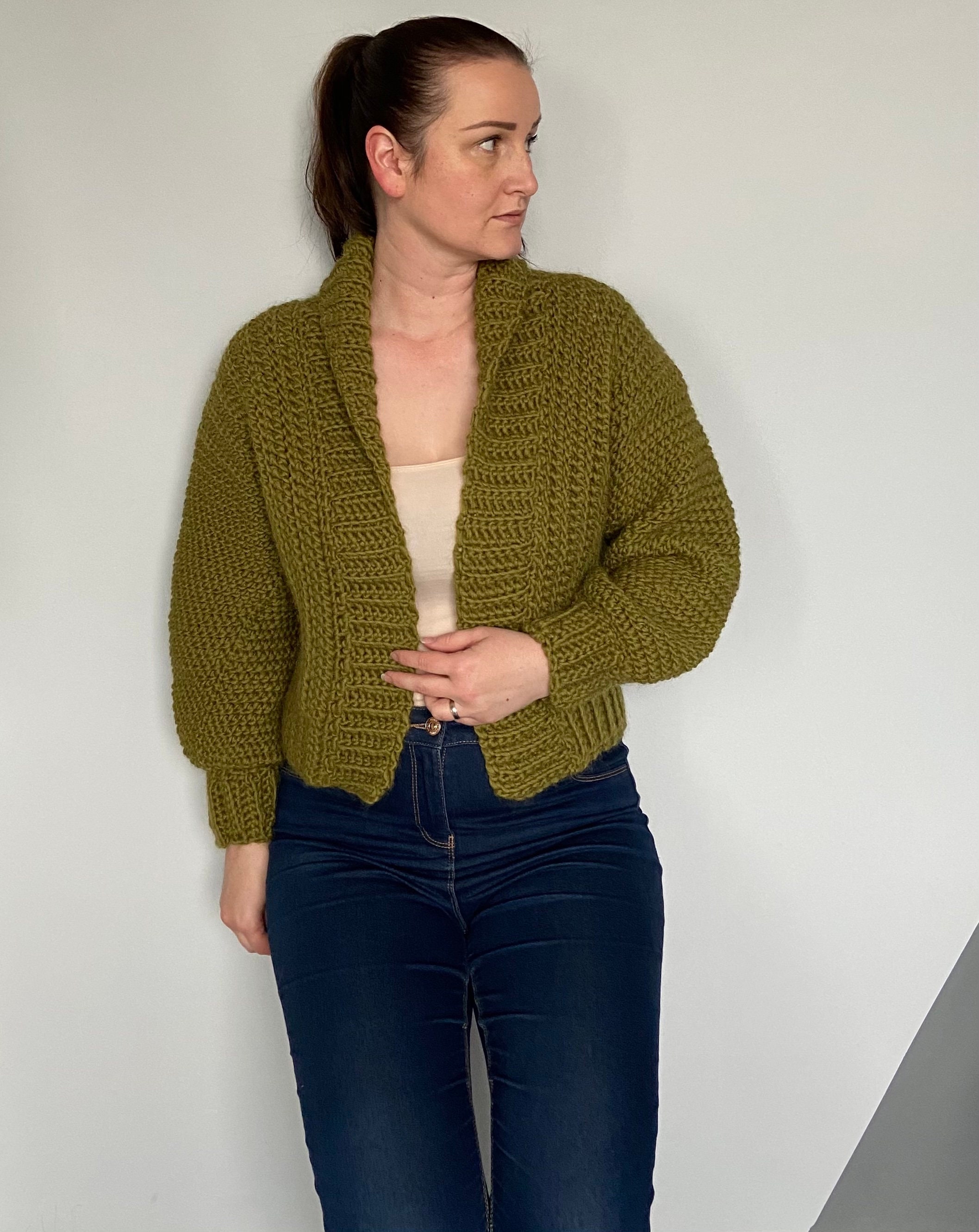 Super Chunky Crochet Cardigan Pattern/ Crochet Bomber Style | Etsy UK