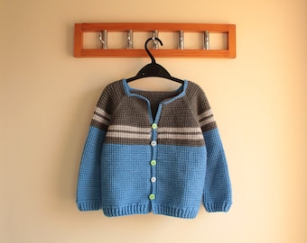 Crochet boy's cardigan/ Crochet kid's cardigan/ Boy's cardigan crochet pattern/ Kid's crochet cardigan pattern/ Tunisian crochet cardigan