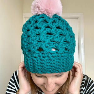 Easy Chunky Crochet Beanie Hat PDF Pattern for Women / Adult Size ...