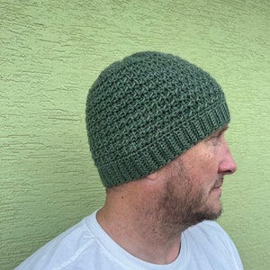 men's crochet beanie PDF crochet pattern/ crochet hat for image 3