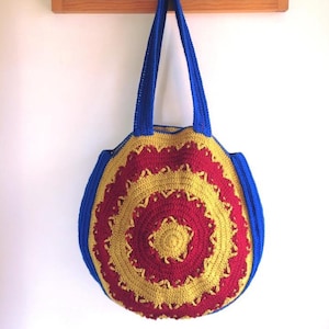 crochet round bag PDF crochet patter/ crochet market bag/ crochet tote bag/ circle crochet bag/ crochet beach bag/ circle crochet round bag