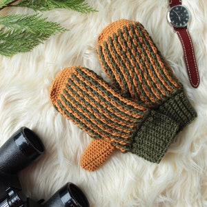 crochet mittens pattern/ men's crochet mittens pattern/ men's crochet gloves/ crochet pattern/ men's crochet accessories/ present for him image 4