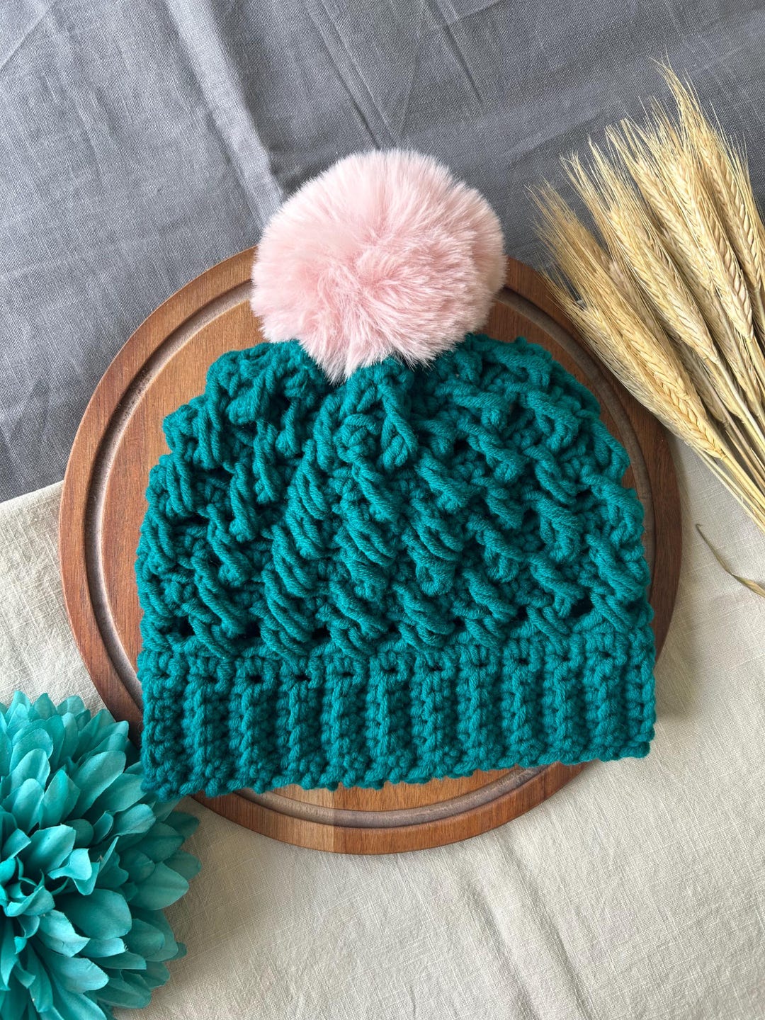 Easy Chunky Crochet Beanie Hat PDF Pattern for Women / Adult Size ...