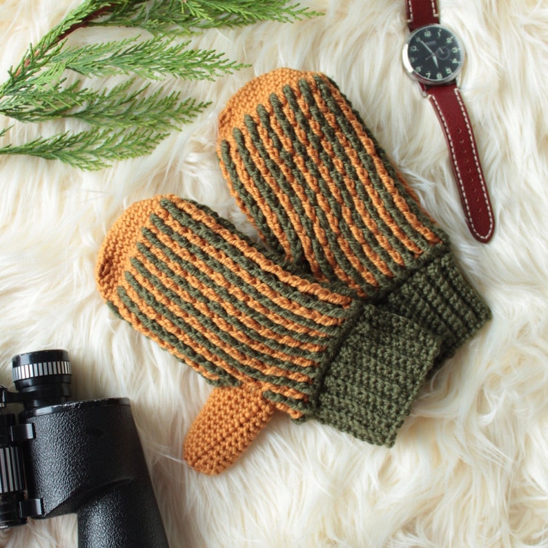 crochet mittens pattern/ men's crochet mittens pattern/ men's crochet gloves/ crochet pattern/ men's crochet accessories/ present for him image 1