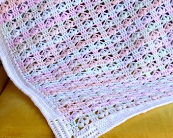Lace Crochet Baby Blanket Pattern: Heirloom Christening Afghan (PDF Download)
