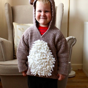 hug me bear crochet hoodie/ crochet hoodie for boys/ kids crochet hoodie/ children&#39;s crochet bear hoodie/ crochet pattern/ crochet hoodie