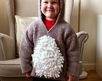 Crochet Hoodie Pattern For Kids Cute Bear Sweater For Boys Bear Hood With Ears Gift For Boys Baby Shower Gift Newborn Idea