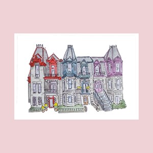 Houses at Square Saint-Louis Print (Montreal Quebec)