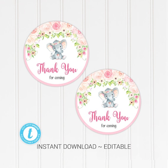 Elephant Boy or girl Shower Thank yourself tags Printable Indicator Elephant Floral, Watercolor Floral, Elephant, Child Female Concept BBS005 graphic regarding Baby Shower Thank You Tags Printable referred to as Elephant Kid Shower Thank on your own tags Printable Signal Elephant Floral, Watercolor Floral, Elephant, Boy or girl Female Topic BBS005