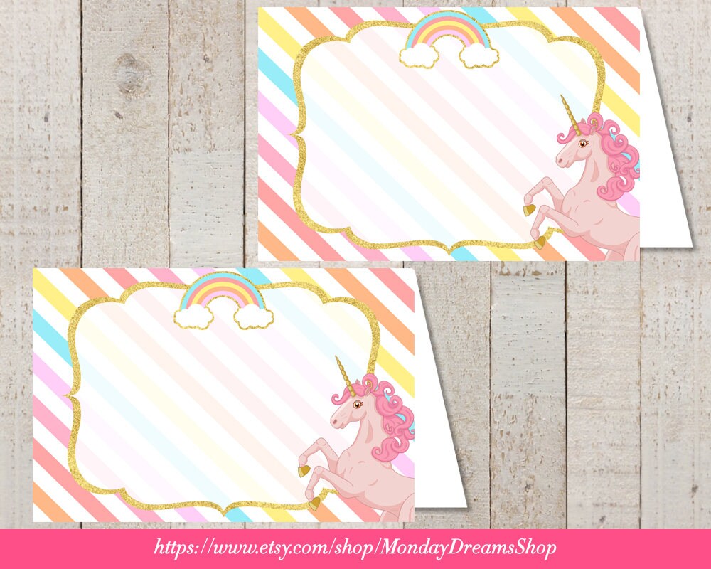 printable unicorn food labels magical rainbow unicorn