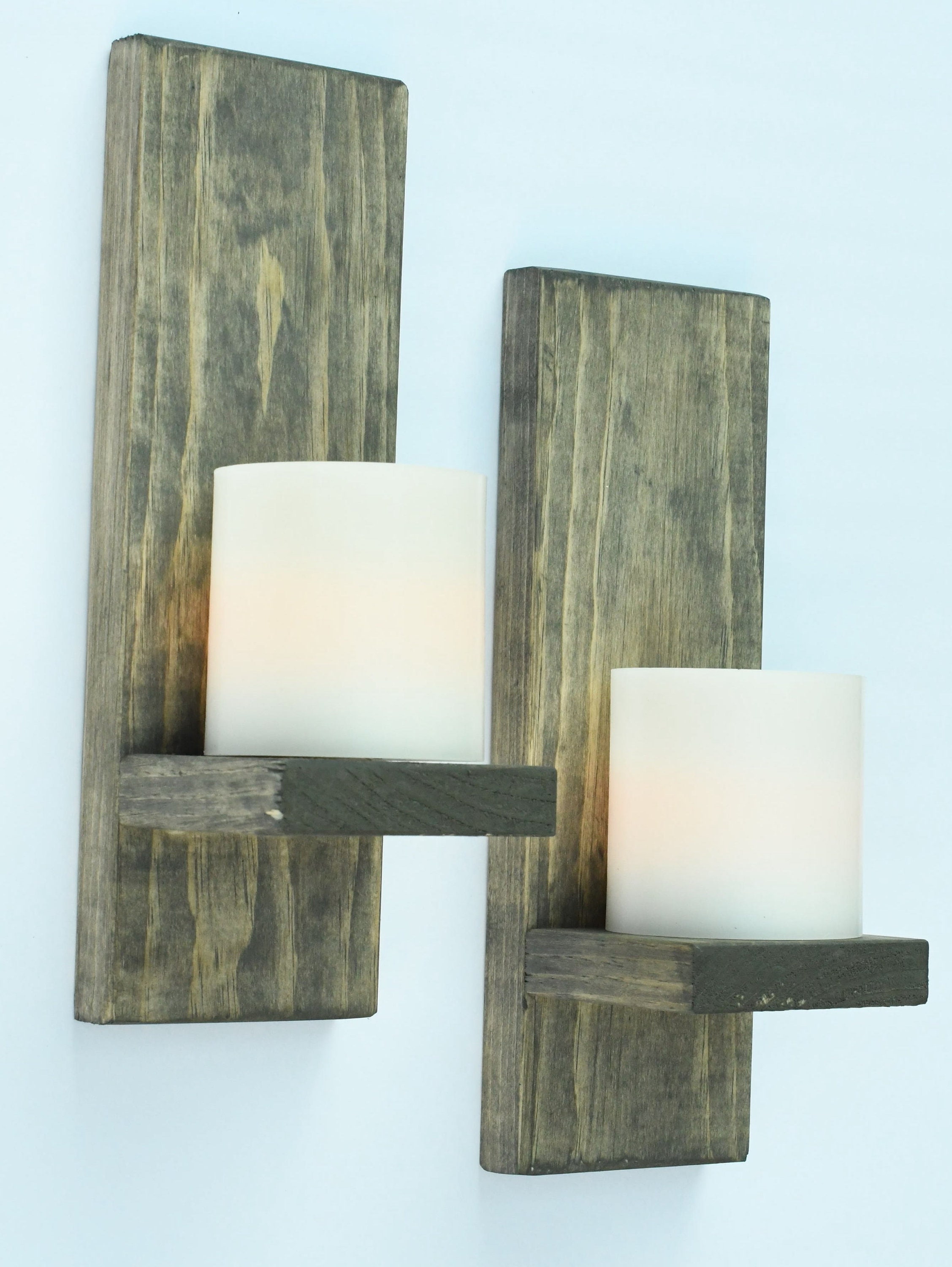 Farmhouse decor/Wall candle sconce A pair/ candle Etsy