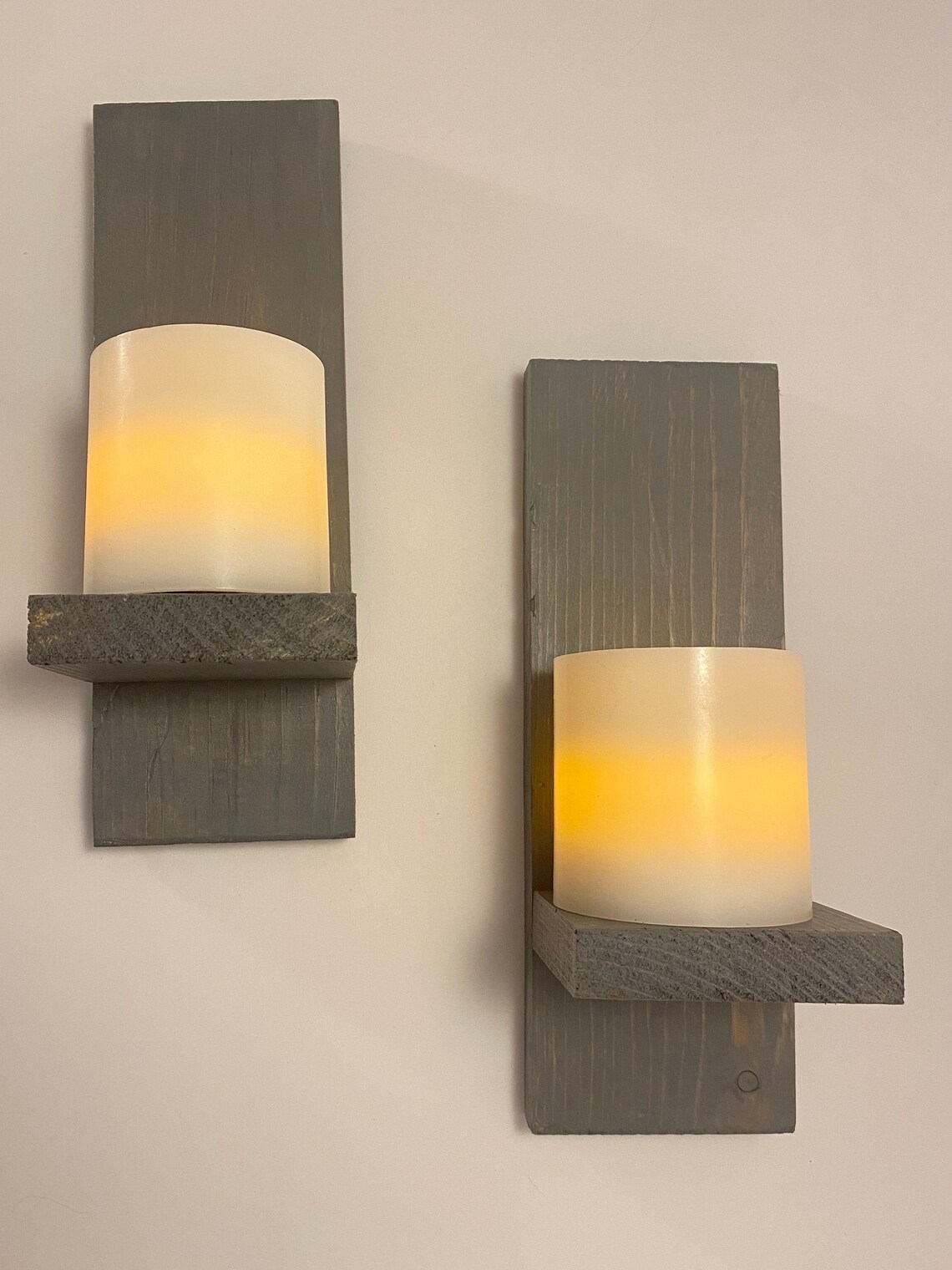 Farmhouse decor/Wall candle sconce A pair/ candle Etsy
