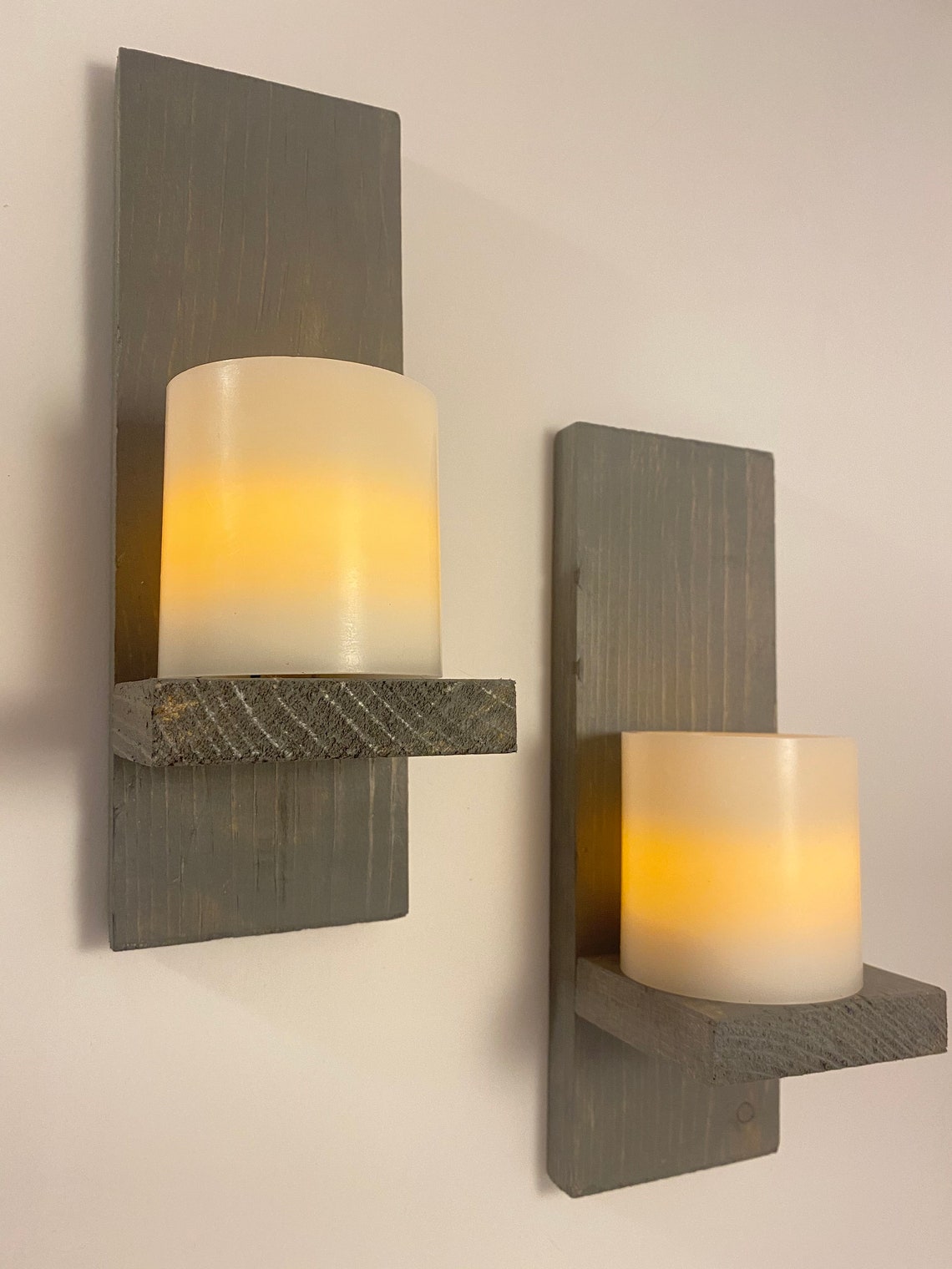 Farmhouse decor/Wall candle sconce A pair/ candle Etsy
