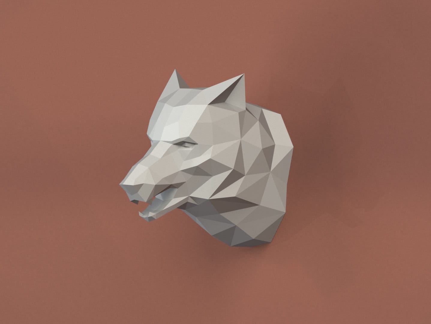 DIY polygonal wolf head PDF Template Сardboard animal | Etsy