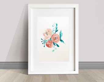 Original Watercolor- Peony Floral