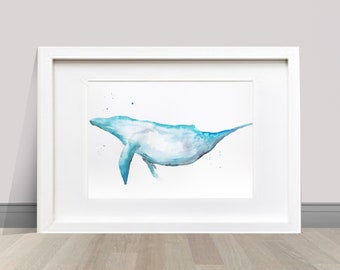 Original Watercolor- Whale