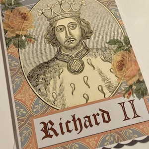 Cartão Ricardo II. Cartão de saudações em branco do rei Ricardo II.