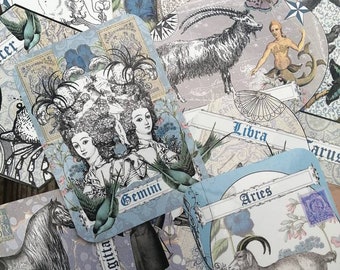 Stjärnteckenklistermärken och etiketter set