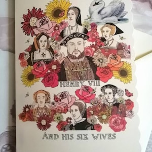 Hendrik VIII en zijn zes vrouwengroet met Catharina van Aragon, Anne Boleyn, Jane Seymour, Catherine Howard, Catherine Parr