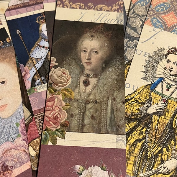 Queen Elizabeth 1st bookmarks. Ten pretty bookmarks featuring Queen Elizabeth 1st