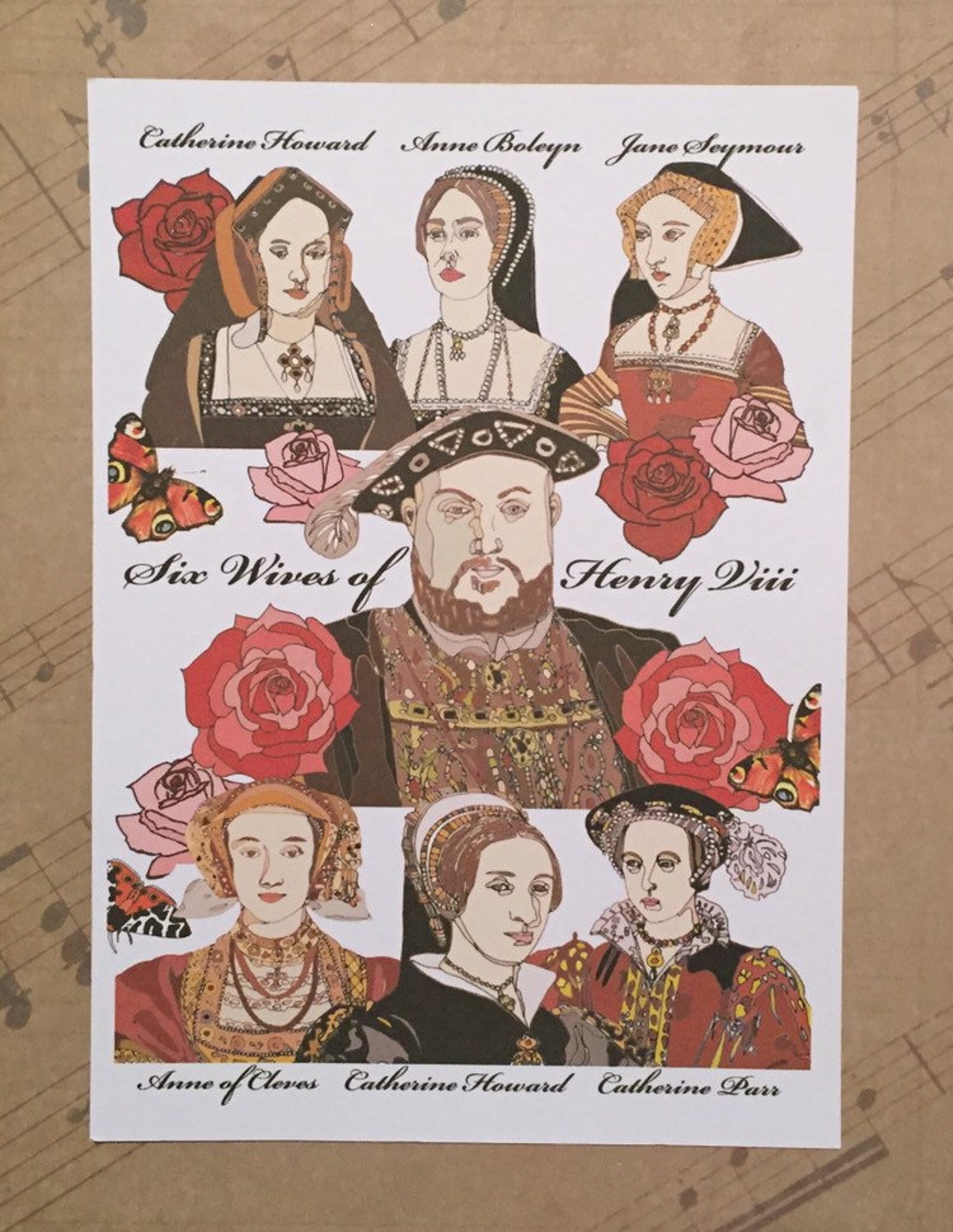 Tudor stationery set stickers and postcard set featuring Etsy
