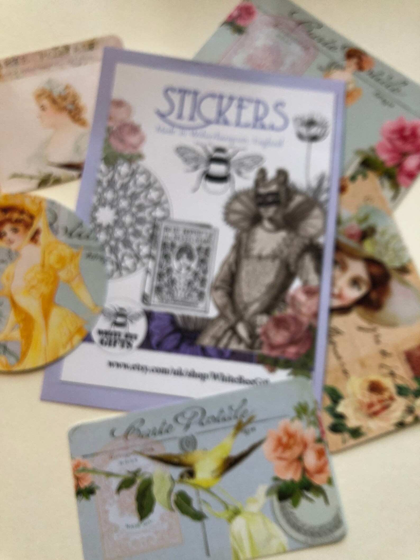 Vintage Lady Postcard Stickers, Scrapbook Journal Embellishments - Etsy UK