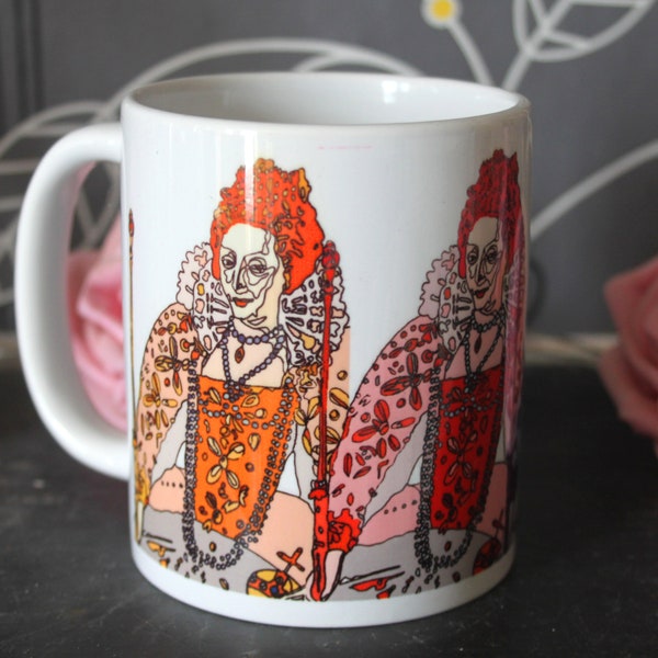 Queen Elizabeth 1st Mug, Pretty Tudor style mug to add to your collection.